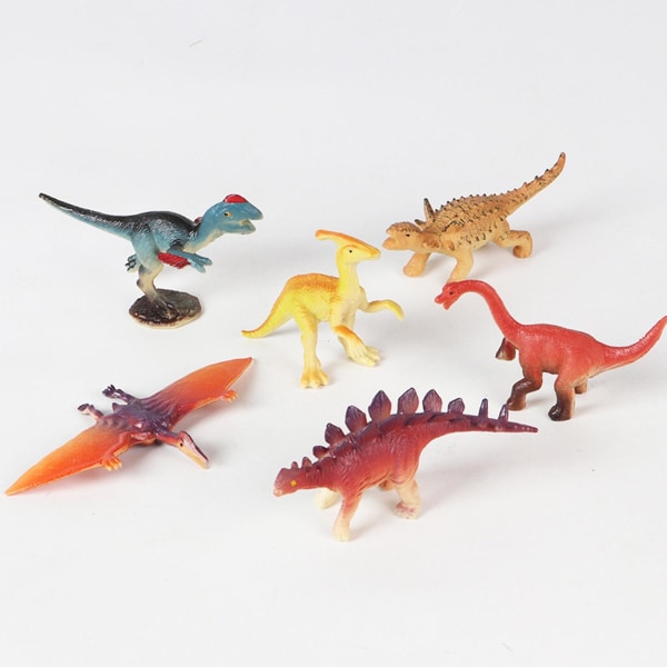 6 stk/sett Dinosaur Leke Indeformerbar 3d Stress-avlastende Dyre Dinosaur Modell Action Figurer For Kids Jiyuge A