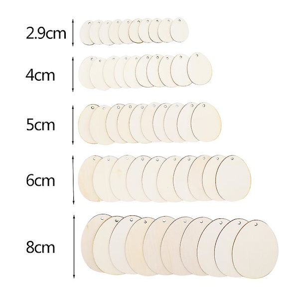 30506080mm DIY Pääsiäismuna Puulevyt Pääsiäisripustusriipus Epäkäsitelty Puutyö Pääsiäisjuhliin Lasten Graffitimuna A05-20Pcs