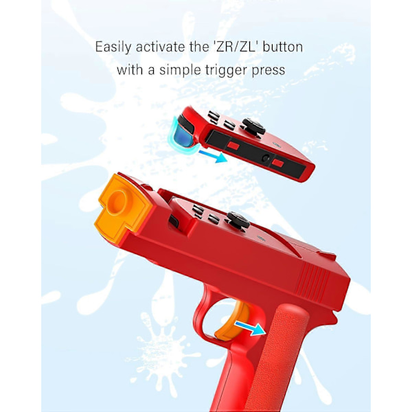 Skytepistol for Nintendo Switch/Switch OLED JoyCon-kontroller (Blå Rød)