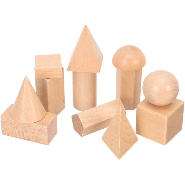 12 stk tre geometriske faste stoffer Kids Geometri Blocks For Elementary School Learning Props