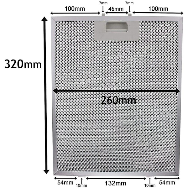 Kompatibel med Spishällshuvudfilter Metallnät Utdragbar Ventilfilter X 2