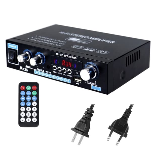 Hjem Bil Stereo Forsterker Bluetooth5.0 Surroundlyd FM HiFi Digital Stereo Forsterker EU Plug 0.6