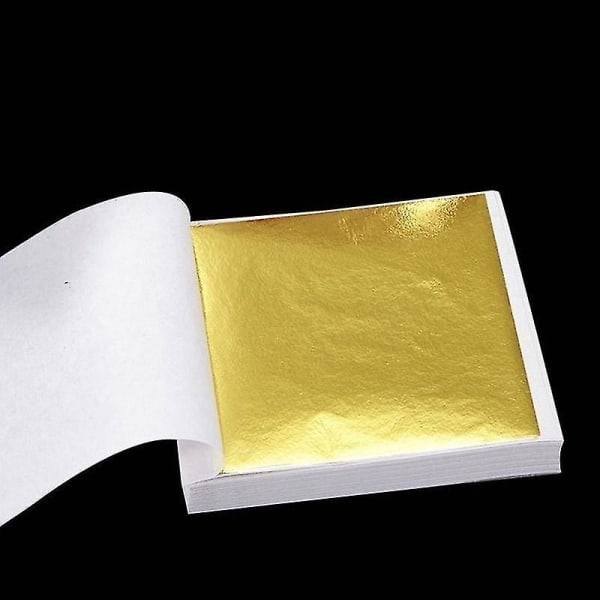 100 kpl 24k kultaisia ​​lehtiarkkeja taidekäsitöihin Design kullattu kehystysromu tee-se-itse-kakun koristeluun Silver