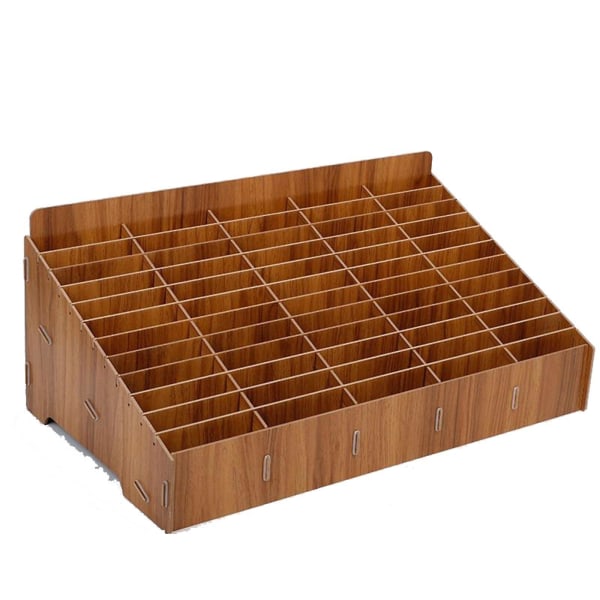 Treblyant Blyantstativ Enkel Blyantboks Flere Penner Organizer Oppbevaring for Skrivebord Skole Kontor Klasserom Teak 12 cells