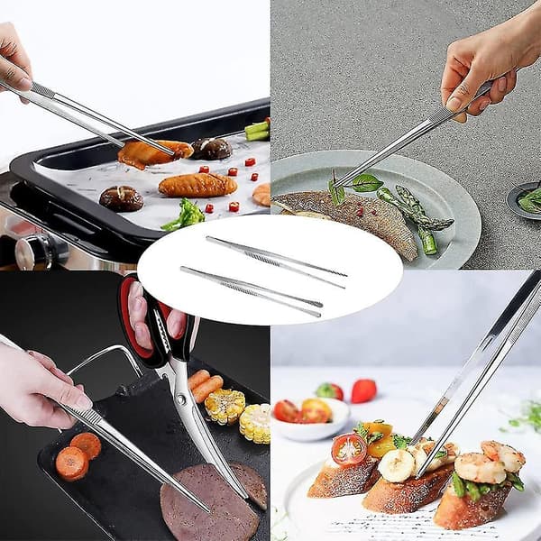 Matlagingspinsett Rustfritt Stål Lang, 2 stk Matlagingspinsett Rustfritt Stål, Grillpinsett (30cm)