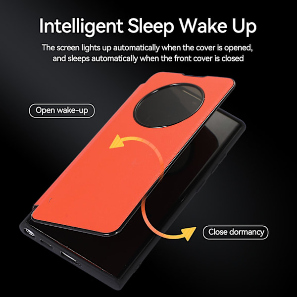 Smart Sleep/Vågn Op Funktion Visningsvindue Premium Læder Flip Etui Til Samsung Galaxy S24 Ultra/s24 Plus/24 Med Kortlomme Støttefod Red S24