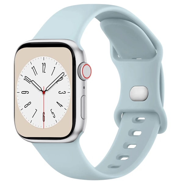 Pehmeä silikoniranneke, yhteensopiva Apple Watch 8 7 6 5 4 3 SE -rannekkeen kanssa, yhteensopiva IWatch Ultra 49mm 45mm 41mm 40mm 44mm 38mm 42mm -kellon kanssa light blue