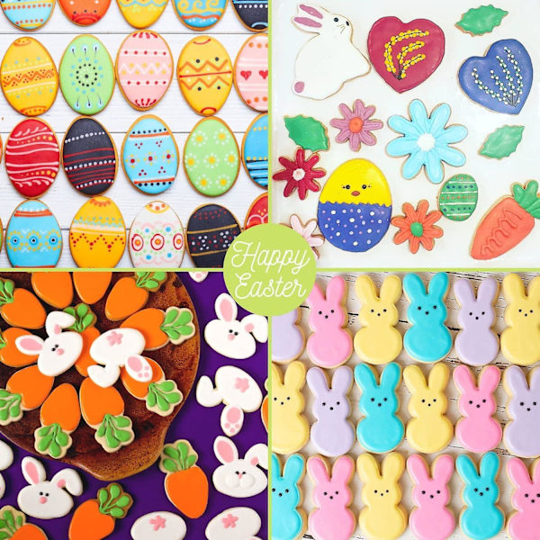 Crethink Påskkakformar - Set med 5 stycken rostfria formar för bakning - Ägg, Morot, Kanin, Kanin Ansikte och Ägg med Kanin_GET IT Gifts Easter