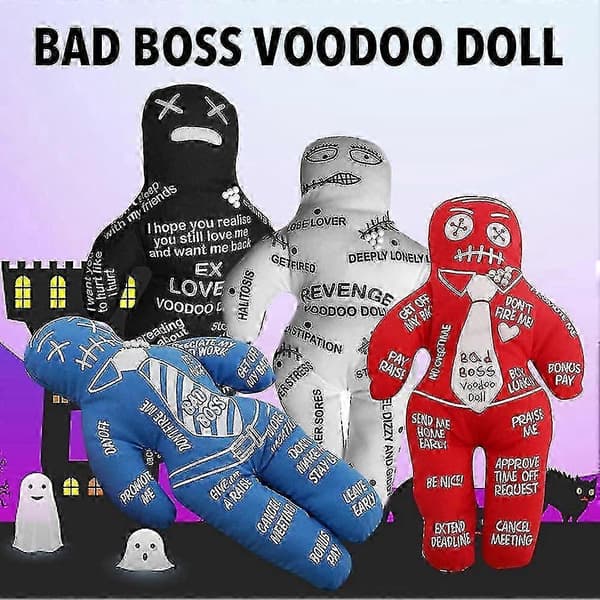 Dålig Chef Voodoo Docka Stressreducerare Bästa Nyhetspresent För Rosa Elefant Utbyte Polyester Semesterfest Presenter snabb-Bra Red