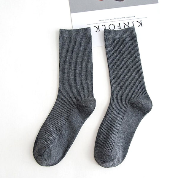 Fargerike sokker tynne bomullssokker Myk pustende høyelastisk sokk for voksent barn Grey Child