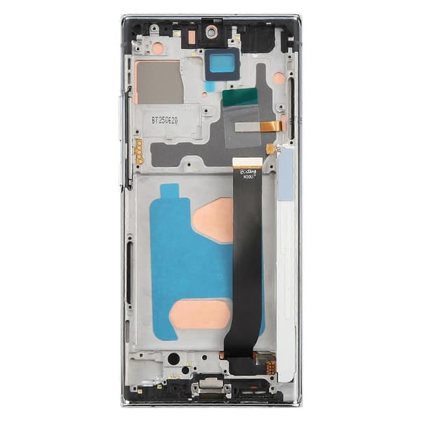 För Samsung Galaxy Note20 Ultra SM-N986B 6,72 tum TFT LCD-skärm Digitizer Komplett enhet med ram, stöder inte fingeravtrycksidentifiering Silver