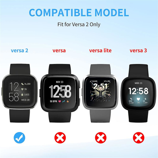 Laturi Fitbit Versa 2:lle (ei Versa/versa Lite), Vaihto USB -latauskaapelin telakointiteline Versa 2 Health & Fitness -älykellolle