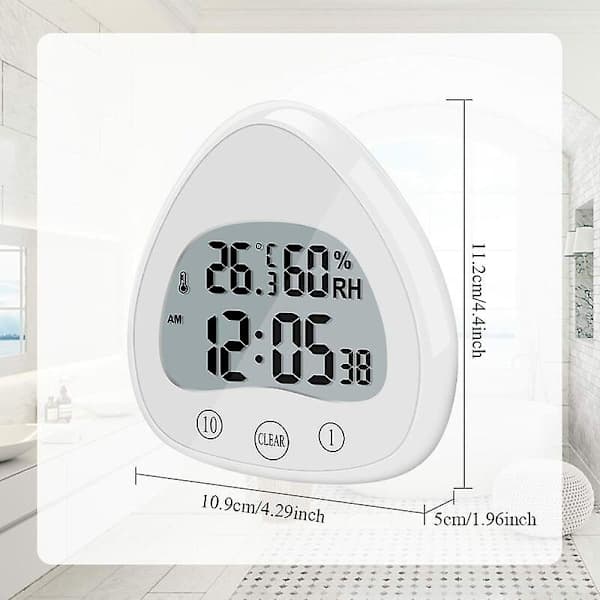 Bathroom Clock, Digital Alarm Clock, Shower Clock with Waterproof Touch, Waterproof Timer Thermometer Portable Display Clock