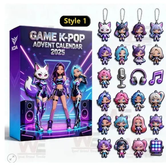 KPop Devil Hunter 2025 Adventskalender New Edition Blind Box Juletrepynt Akrylhenger