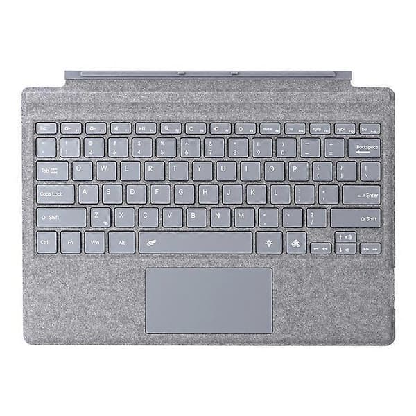 1089D Kompatibelt farverigt baggrundsbelyst Bluetooth-tastatur med touchpad til Microsoft Surface Pro 7+ / 7 / 6 / 5 / 4 / 3 LightGrey