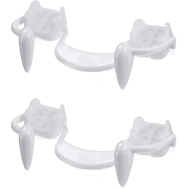 4 stycken utdragbara vampyrtänder Kit Teleskopiska tänder Fångar Tandställning Falska Proteser Med Halloween Party Fångar (3 st Normal), Halloween Ornament, Hallo