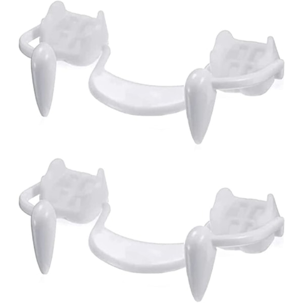4 styks udtrækkelige vampyrtændersæt teleskopiske tænder, bøjler, falske tandproteser med halloween festtænder (3 stk. Normal), Halloween-pynt, hallo