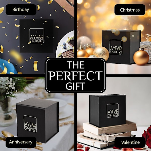 Et År Med Dates - Date Night Box - Romantiske Forseglede Date Ideer Til Par - Gave