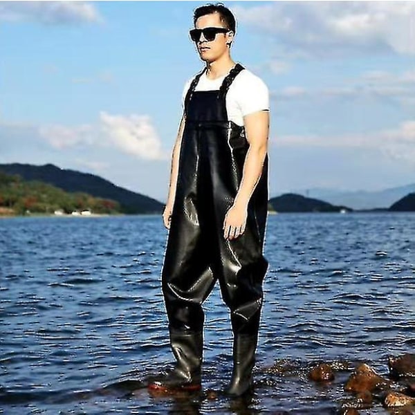 Fiskevaders med støvler og lette bukser Vanntett for menn og kvinner black 44