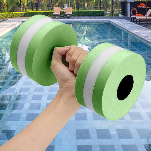 Mardi Gras 2024 1 Par Aqua Fitness Hantlar Skum Dumbbells Hand Barer Pool Resistance Träning Green