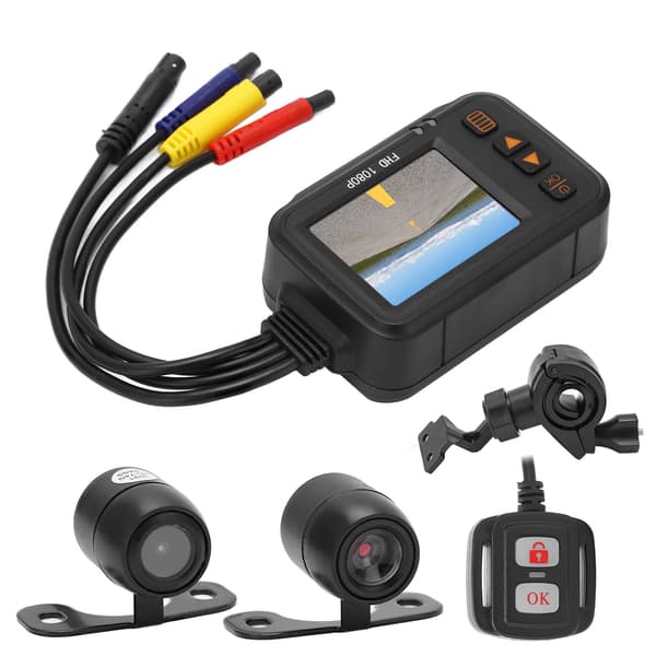 Motorcycle Dash Cam Front Rear Dual Camera 2in Screen 1080P 720P Waterproof