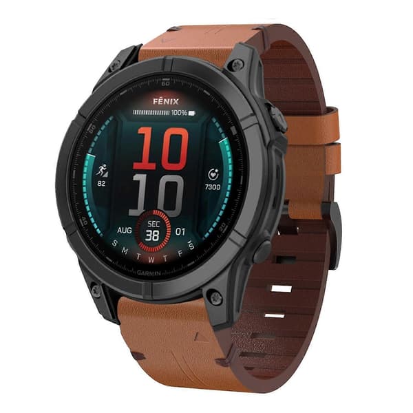 Læderrem til Garmin Fenix 8 AMOLED 47mm Brown