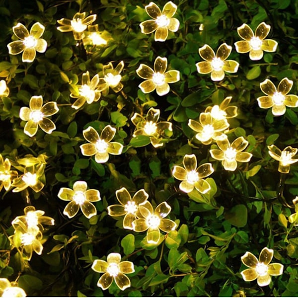 Silikon Fairy Light Kæde til Julepynt Hjemmet Kirsebærblomster Varme Farver Cherry Blossoms Warm Colors 3 m 20lights 3 battery packs