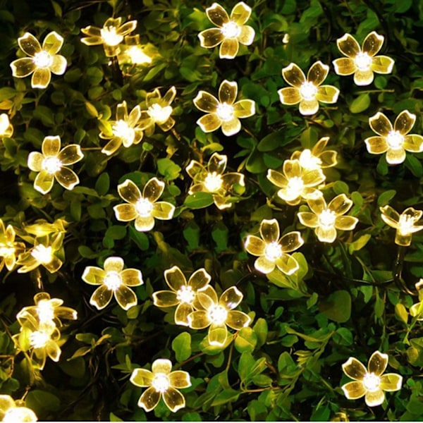 Silikon Fairy Light-kjede for julepynt hjemme - Kirsebærblomster, varm farge Cherry Blossoms Warm Colors 3 m 20lights 3 battery packs