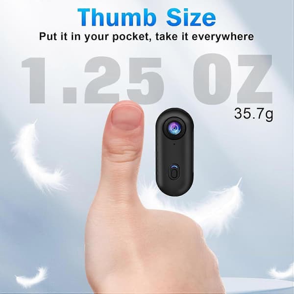 2025 Latest Model 3 4K Thumb Action Camera, Small Size, Mount Anywhere, Small Body Camera with