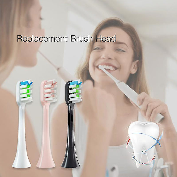 10 stk. udskiftningsbørstehoveder Dupont Soft Egnet Vakuum Sundhed Tandbørste Børstemundstykker Kompatibel med Soocas X3/x3u/x5 Sonic Elektrisk Tandbørste 10White