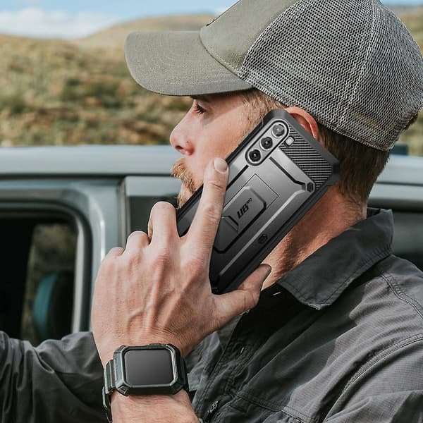Galaxy S23 Stødsikkert Cover med Støttefod Supcase Unicorn Beetle Pro Sort