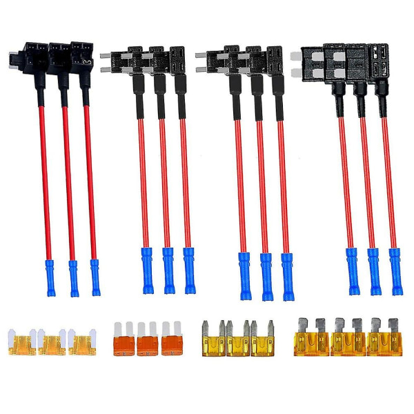 4 Tyypin 12V Add-a-Circuit-sovitin ja sulakepaketti, sulakeliitäntäsulakepidike Micro2 Mini ATS:llä matalaprofiililla
