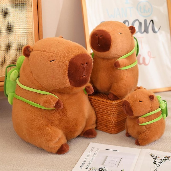 Capybara-docka med sköldpaddsrygg i sittande ställning Vattenmarsvin plyschleksak Capybara kudde docka [HK] 25CM
