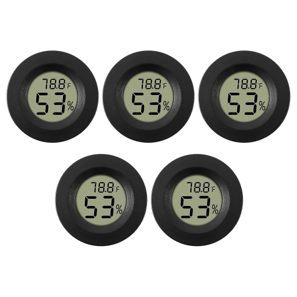 5-pack Hygrometer Termometer Digital LCD-skärm Luftfuktighetsmätare Mätare För Luftfuktare Avfuktare