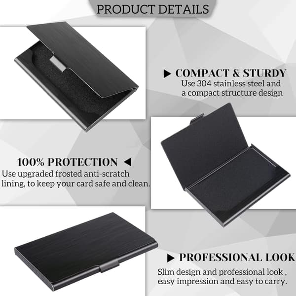 Visitkortshållare, slim case, ficka metallfodral black