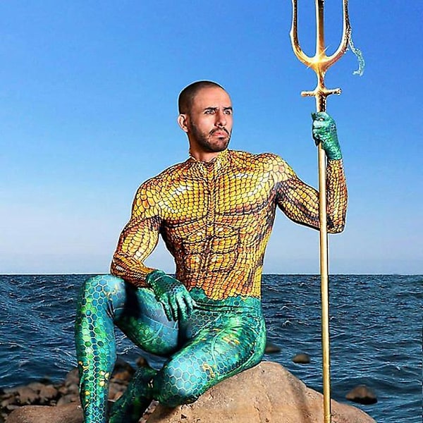 Aikuisten ja lasten Halloween-elokuva Aquaman Mera Cosplay-asu Super sankari Arthur Curry Orin Zentai Bodysuit Puku Haalarit Z E S