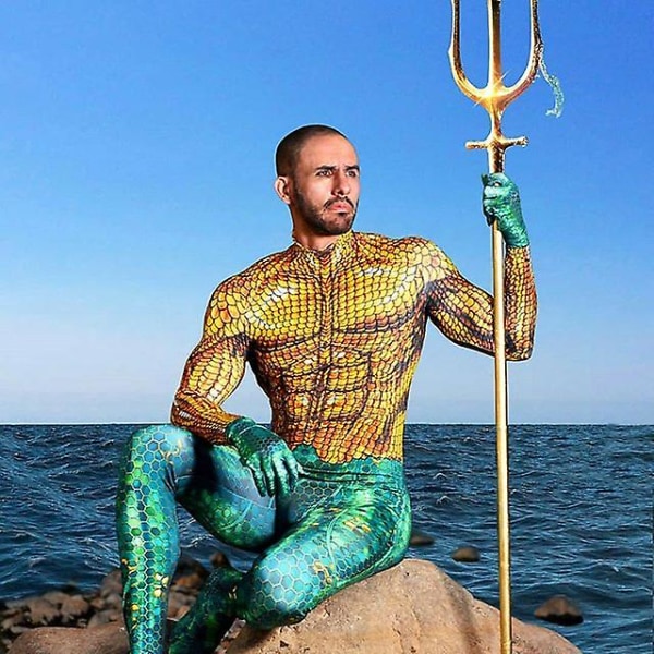 Vuxen Barn Halloween Film Aquaman Mera Cosplay Kostym Superhjälte Arthur Curry Orin Zentai Body Suit Jumpsuits Z E S