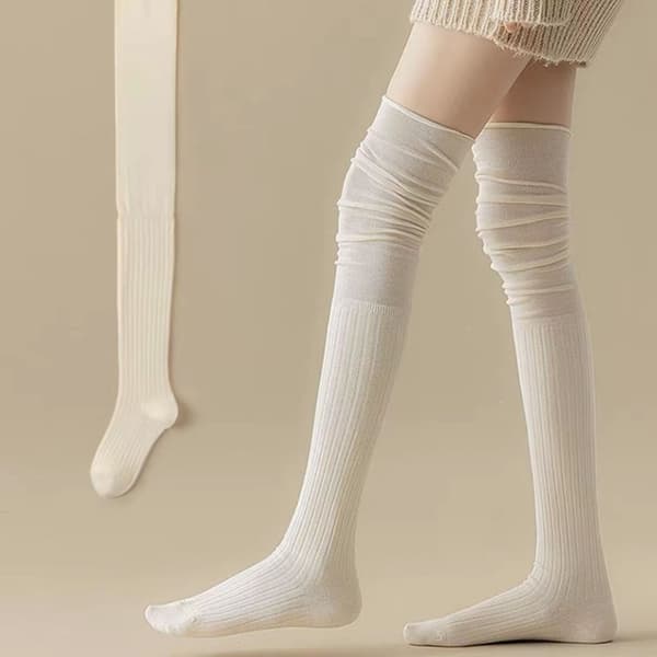 Knæhøje Strømper Lårstrømper BEIGE beige