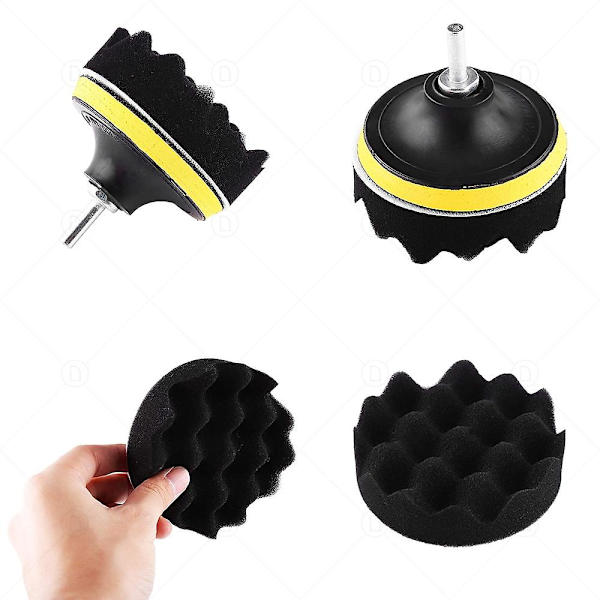 Bilsvampsats för vaxning, polering och rengöring - Autodetaljeringspoleringssvampar för polermaskin, borr-adapter, strålkastarrenovering 18PCS 1500-3000-5000 China
