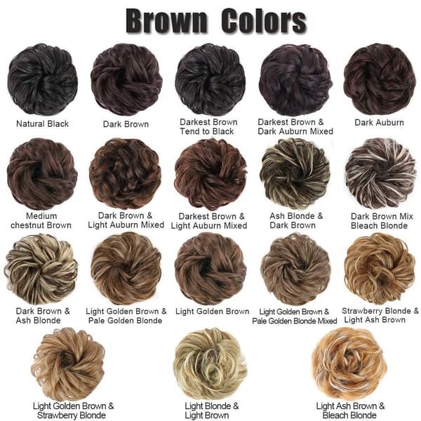 1 stk Messy Bun Hårextensjon Scrunchie Krøllete Bølget Messy Syntetisk Chignon for Kvinner Oppsett Hår 8#(Medium chestnut Brown)###