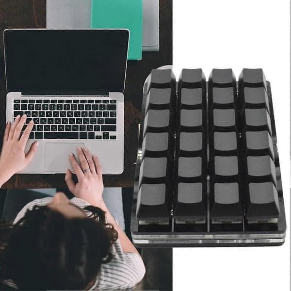 Sort 24-tasters tastatur Mekaniske tastaturer Brugerdefinerede genvejsprogrammerbare taster Gray