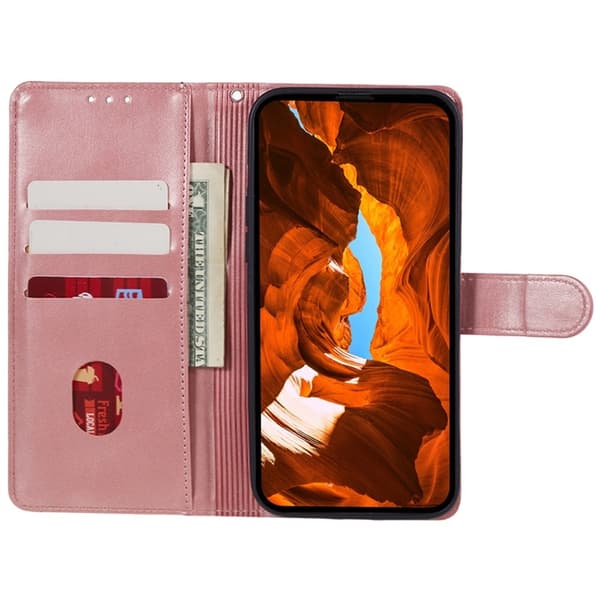 Motorola Moto G55 5G Plånboksfodral Läder Roséguld