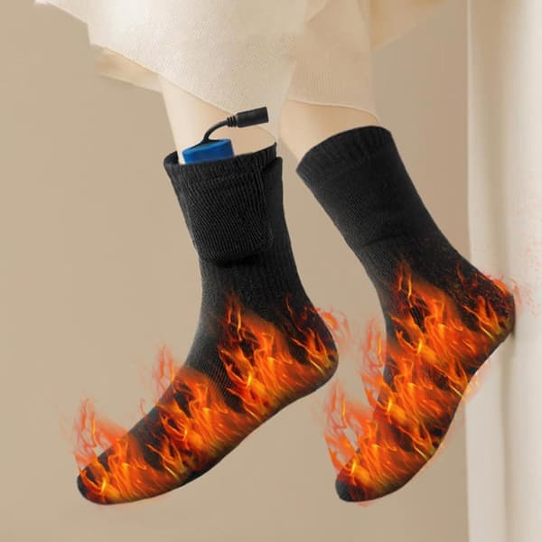 Battery Heated Thermal Socks, Rechargeable with 8 Hours Battery Life