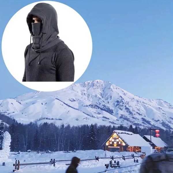Vinterhette Balaclava - Polyester Vevd Vindtett Varmt Halsrør med Hetter for Utendørsaktiviteter grey