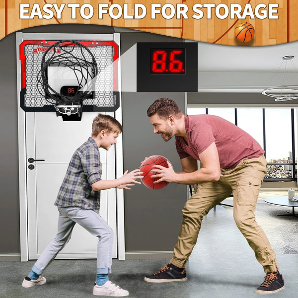 Basketbåge inomhus för barn 16,5" X 12,5" - Basketbåge för automatisk poängsättning med 2 bollar