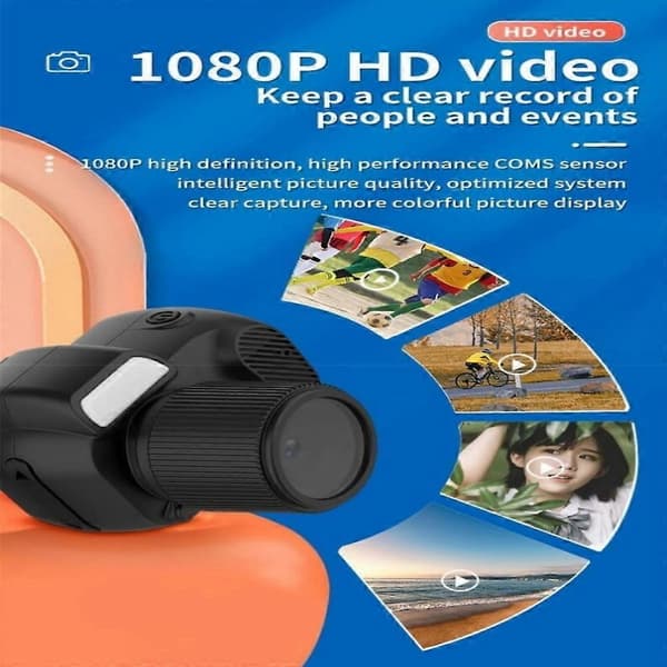 Mini Camera Keychain, 1080P Mini Digital Camera Keychain Nostalgic K 32G Memory Card