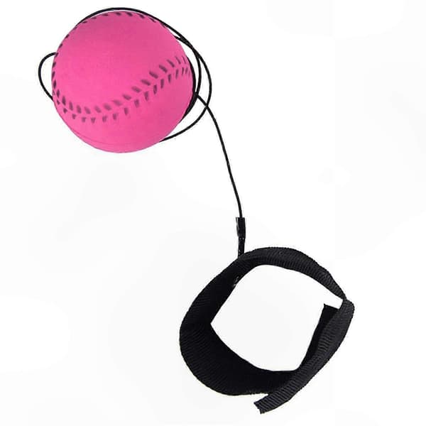 Hög-elastisk fotbollsformad handledsband studsboll för inomhuslek Pink