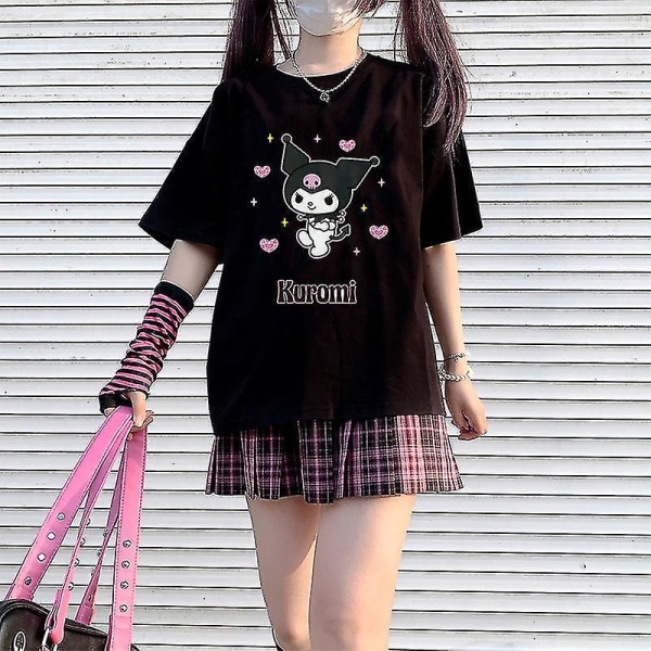 Sanrio My Melody Kuromi Overdele Kvinder 2022 Æstetisk Oversized T-shirt Æstetisk Tøj Plus Mode Sweethearts Outfit C XXL
