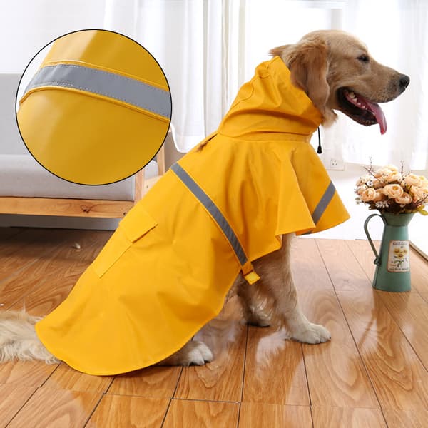 Large Dog Raincoat Adjustable Pet Waterproof Coat Lightweight