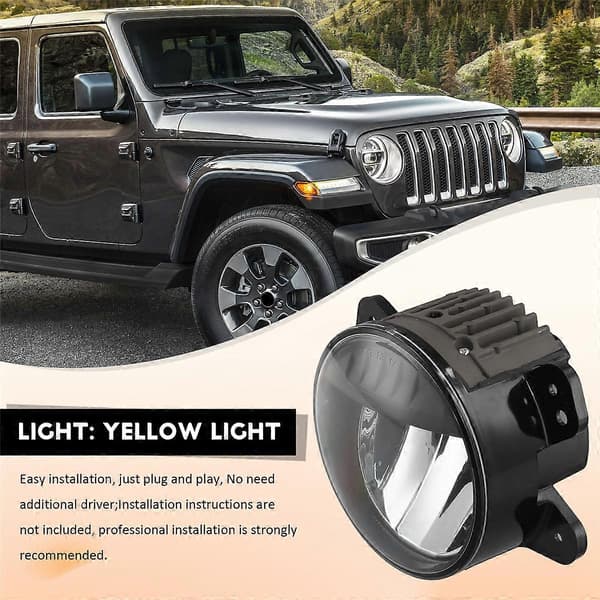 Front Bumper Fog Light Assembly for JL 2018-2024